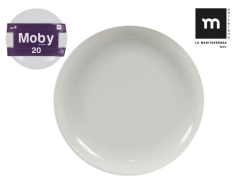 ASSIETTE DESSERT 20 CM  MOBY  PORCELAINE BLANCHE **ESP**