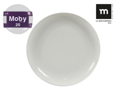ASSIETTE DESSERT 20 CM  MOBY  PORCELAINE BLANCHE **ESP**