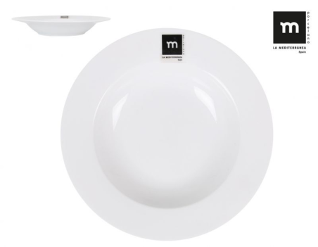 ASSIETTE   CREUSE 22.5 CM  FELIX/GASTRO  PORCELAINE BLANCHE **ESP**