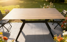 TABLE HERCULE CERAMIK EFFET BOIS - 140x80CM