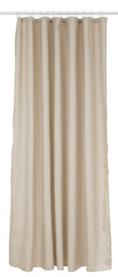 RIDEAU DE DOUCHE BEIGE - POLYESTER - 180 X 180 CM - LAVABLE EN MACHINE - 211433