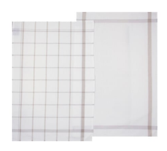 TORCHONS LOT DE 2 TRADI GRIS 100% COTON 45 X 70 cm - 146161B