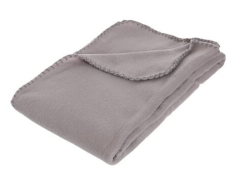 COUVERTURE POLAIRE LIT BEBE 125X150 GRIS - 103870B