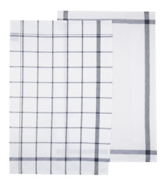 TORCHONS LOT DE 2 TRADI BLEU GRIS 100% COTON  50 X 70 CM - 146161F