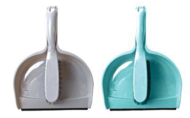 PELLE + BALAYETTE AVEC GOMME - ASSORTIMENT GRIS/TURQUOISE