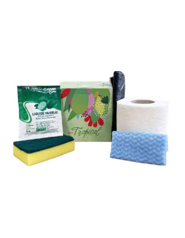 KIT D'ACCUEIL BOITE CARTON "TROPICAL" 5 PRODUITS