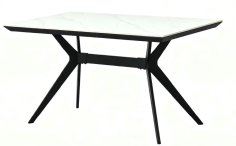 TABLE HELIOS CERAMIK BLANCHE MARBRE - 140x80CM