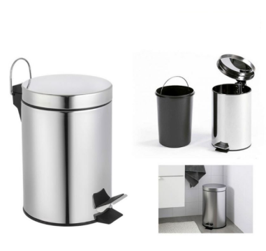 POUBELLE SALLE DE BAIN 3 L  A PEDALE  - INOX