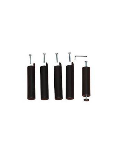 5 PIEDS PVC NOIR  POUR SOMMIER LATTES 22CM PM