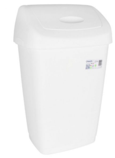 POUBELLE DE CUISINE BLANC   25L AVEC ABATTANT - csp