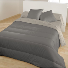 COUETTE  MICROFIBRE LINO 140 X 200 CM  GRIS/GRIS 450 GR/M² Made in EU