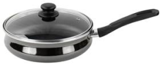 SAUTEUSE EMAIL NOIR 26 CM VITRINOR AVEC COUVERCLE- TOUS FEUX