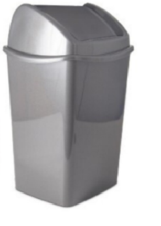 POUBELLE DE CUISINE 25L AVEC ABATTANT GRISE