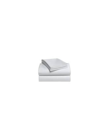 DRAP PLAT  LIT 70/80/90 X 190 BLANC POLY/COTON "WOOD" 160X310CM