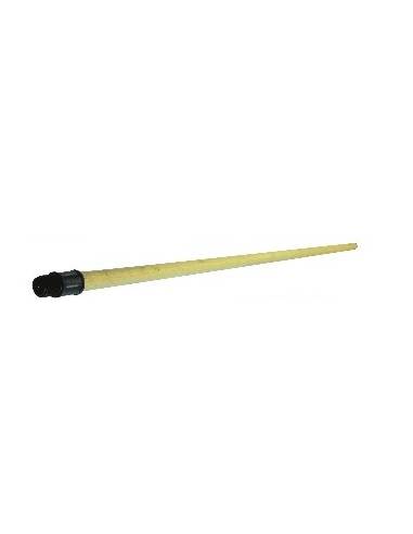 MANCHE A BALAI EN BOIS  130CM VIS FRANCAIS QS  AVEC EMBOUT NOIR