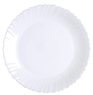 ASSIETTE PLATE WAVE 23 CM - BLANCHE - OPAL - VERRE TREMPÉ