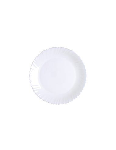 ASSIETTE DESSERT WAVE 18 CM - BLANCHE - OPAL - VERRE TREMPÉ