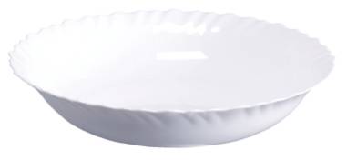 PLAT CREUX ROND WAVE 28 CM - BLANCHE - OPAL - VERRE TREMPÉ