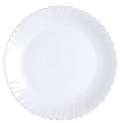 PLAT OVAL WAVE 30 CM - BLANC - OPAL - VERRE TREMPÉ
