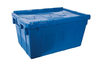 CAISSE CONSIGNEE BLEUE AVEC COUVERCLE 60X40X36.5CM - 65L