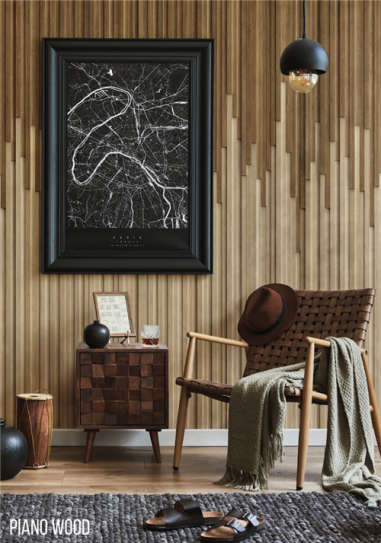 LAME PREMIUM 3 D - PIANO WOOD - 50XH260CM   - GROSFILLEX FRANCE