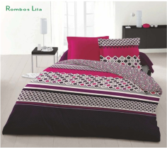 COUETTE IMPRIME  ROMBOS LILA  220 X240CM 450GR/M²