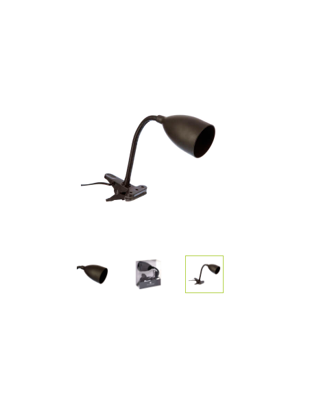 LAMPE DE CHEVET PINCE METAL NOIR H 43 CM