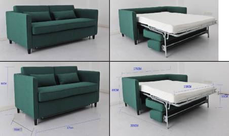 CANAPE CONVERTIBLE FIORE 2 PLACES GRIS