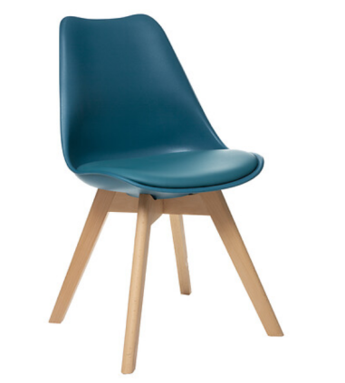 CHAISE BOYA BLEU PIED COMPAS HETRE - 157166F