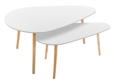TABLE BASSE GIGOGNE MILO BLANC X2 - 157053A