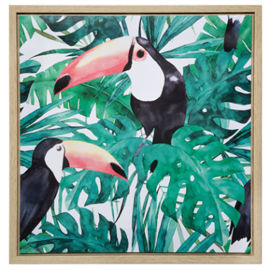 TABLEAU TOILE 48XH48CM  DECOR  JUNGLE 162