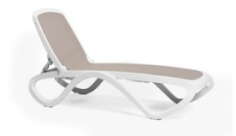 Bain de Soleil Omega – Structure Blanche – Toile Tortora 124 – Nardi – Made in EU