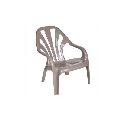 FAUTEUIL BAS EN RESINE BOLERO - TAUPE