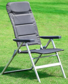 CHILIENNE STRUCTURE ACIER TOILE ANTHRACITE INCLINABLE