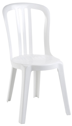 CHAISE DE JARDIN MIAMI BISTROT BLANCHE - EMPILABLE GROSFILLEX FRANCE