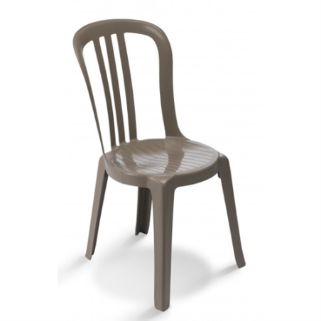 CHAISE DE JARDIN MIAMI BISTROT TAUPE  - EMPILABLE GROSFILLEX FRANCE