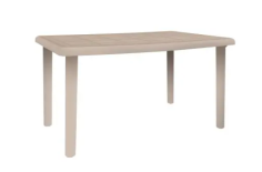 TABLE DE JARDIN OLOT 140 X 90CM SABLE - 100% RECYCLE Made in EU