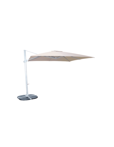 PARASOL DEPORTE 3X3 M -TOILE BEIGE 220GR - MAT ALU BLC - DIAM6.5CM 878P30 -CONVA