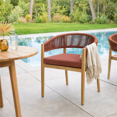 FAUTEUIL REPAS TEVIO BRIQUE TERRACOTA