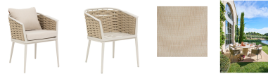 FAUTEUIL REPAS YCONIA ALUMINIUM BEIGE / ARGILE