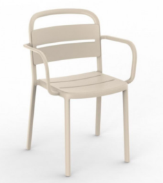 FAUTEUIL COMO IVOIRE  - IN / OUT - EMPILABLE Made in EU