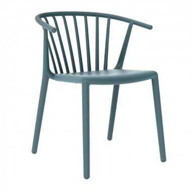FAUTEUIL  EMPILABLE WOODY BLEU RETRO Made in EU