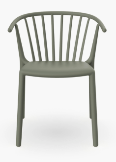 FAUTEUIL  EMPILABLE WOODY GRIS VERT Made in EU