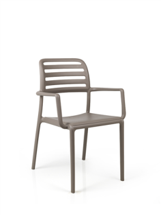 FAUTEUL EMPILABLE COSTA  NARDI - TORTORA /TAUPE  Made in EU