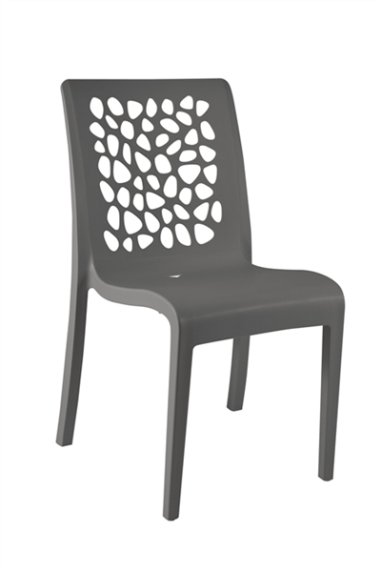 CHAISE TULIPE - ANTHRACITE - GROSFILLEX FRANCE  ***ESP***