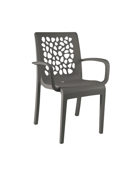 FAUTEUIL  TULIPE ANTHRACITE  GROSFILLEX FRANCE
