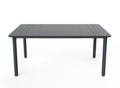 TABLE NOA COULEUR GRIS FONCE UNIS 160 X 90CM  POLYPROPYLENE Made in EU