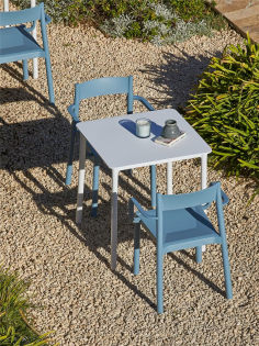 TABLE MARSELLA 70X70CM BLANC PLATEAU ET PIED Made in EU