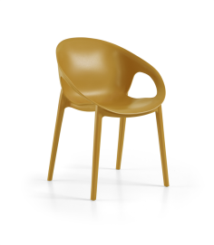 FAUTEUIL COSY MOUTARDE - POLYPRO - FIBRE VERRE EMPILABLE Made in EU