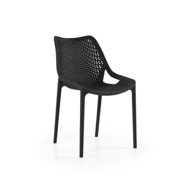 CHAISE OXY  NOIR  - POLYPRO - FIBRE VERRE EMPIL Made in EU